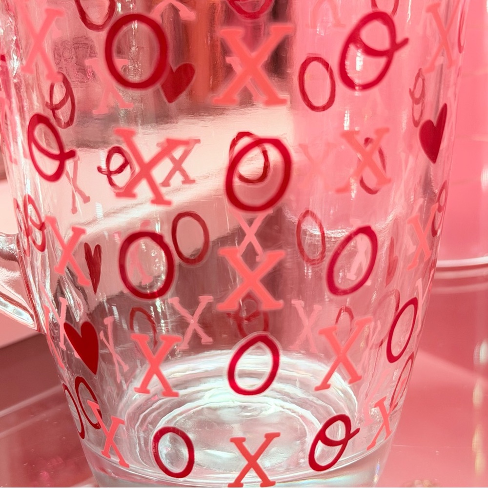 XO Valentine Clear Glass Coffee Tea Mug - Picture 2 of 2